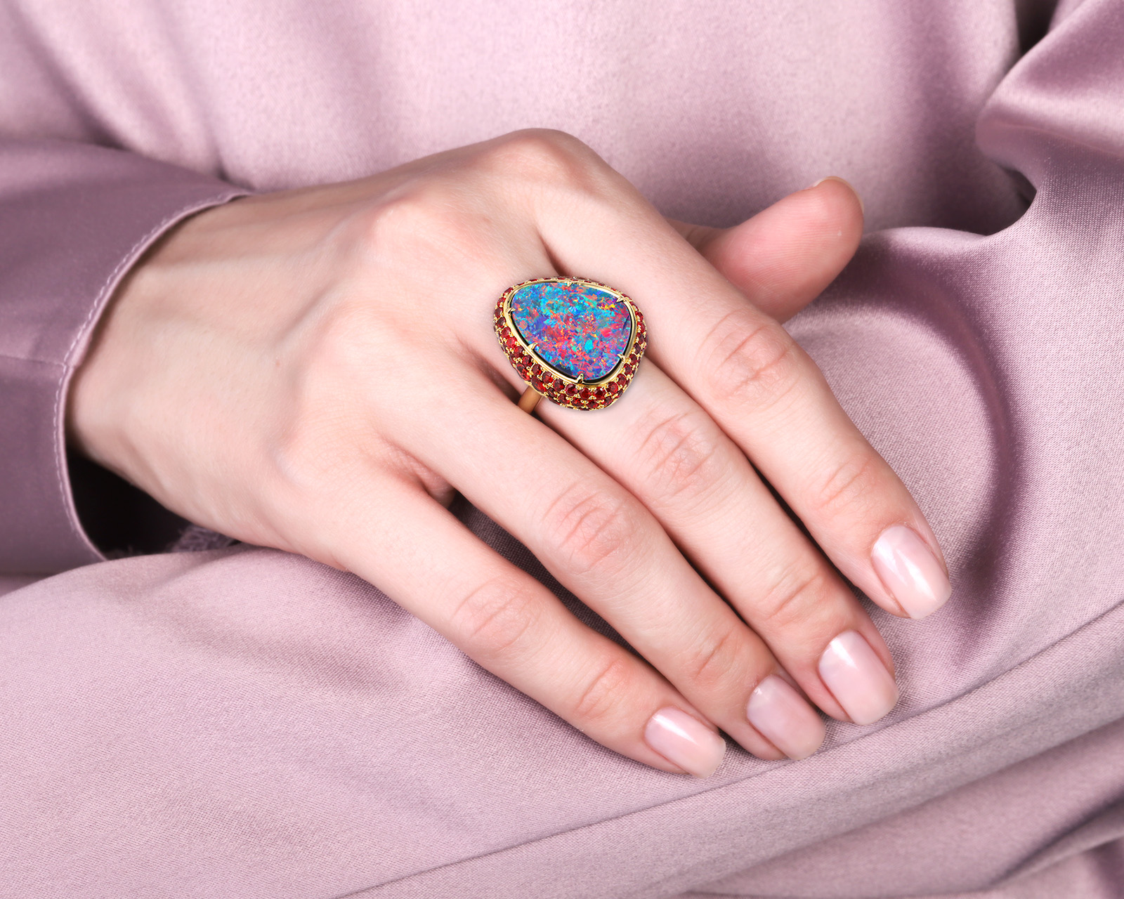 Золотое кольцо с опалом Австралия 8.38ct Evgeny Matveev