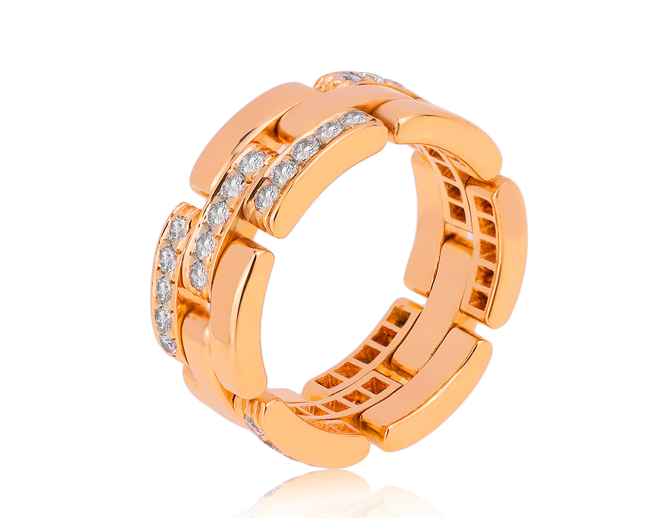 Оригинальное золотое кольцо с бриллиантами 0.85ct Cartier Maillon Panthere