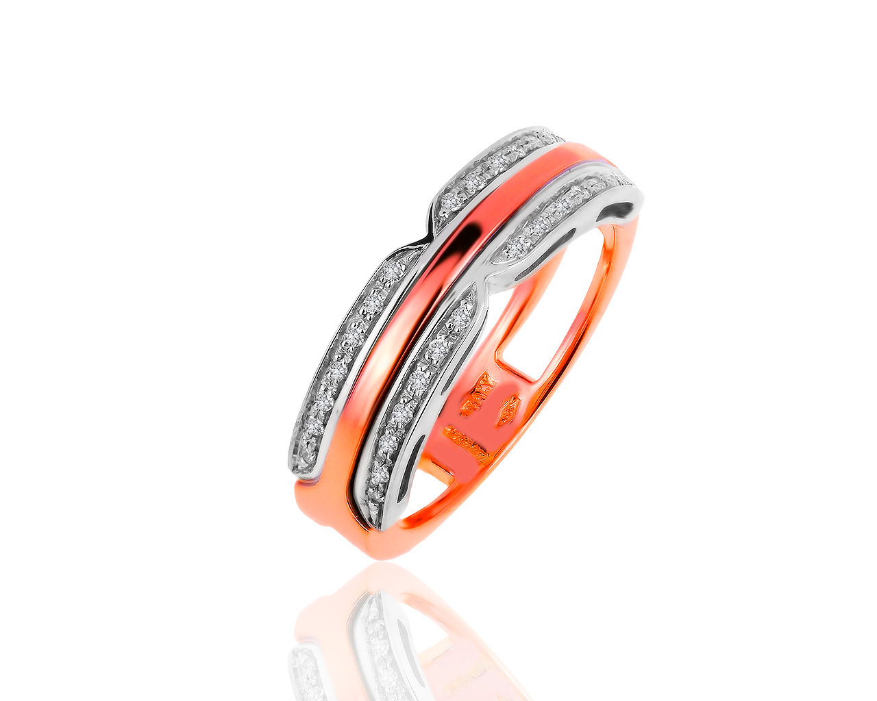 Оригинальное золотое кольцо с бриллиантами 0.15ct Zancan 040819/18