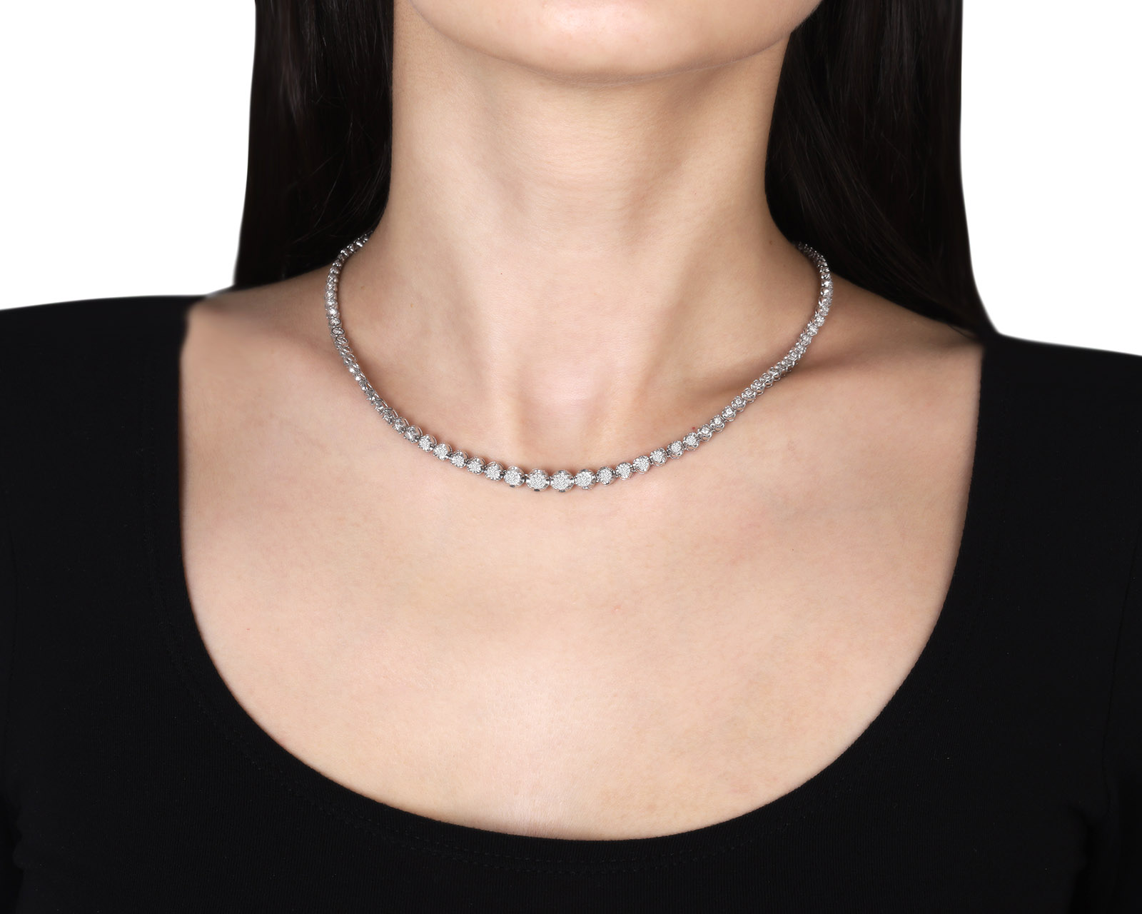 Золотое колье с бриллиантами 1.10ct