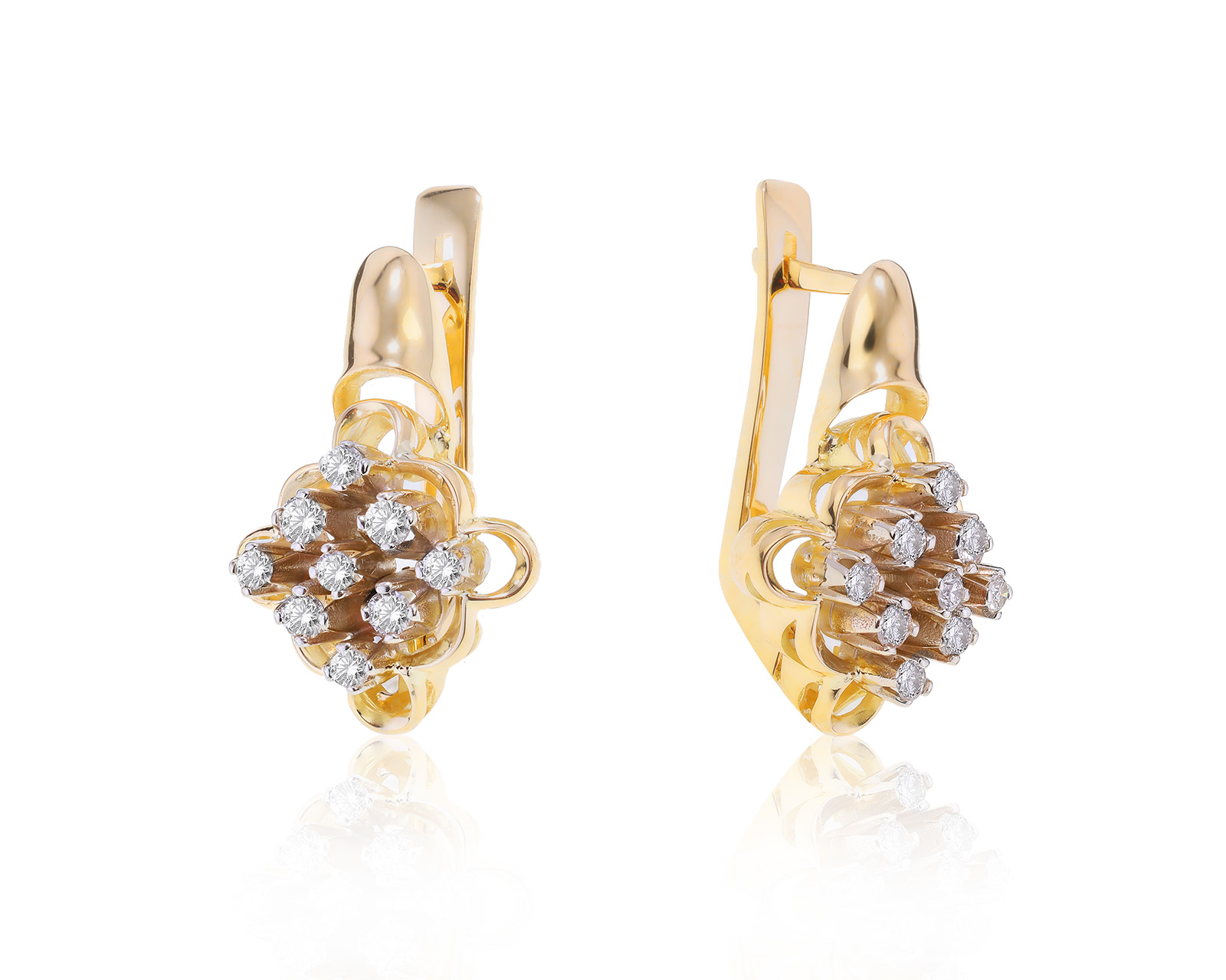 Очаровательные золотые серьги с бриллиантами 0.72ct 180522/2