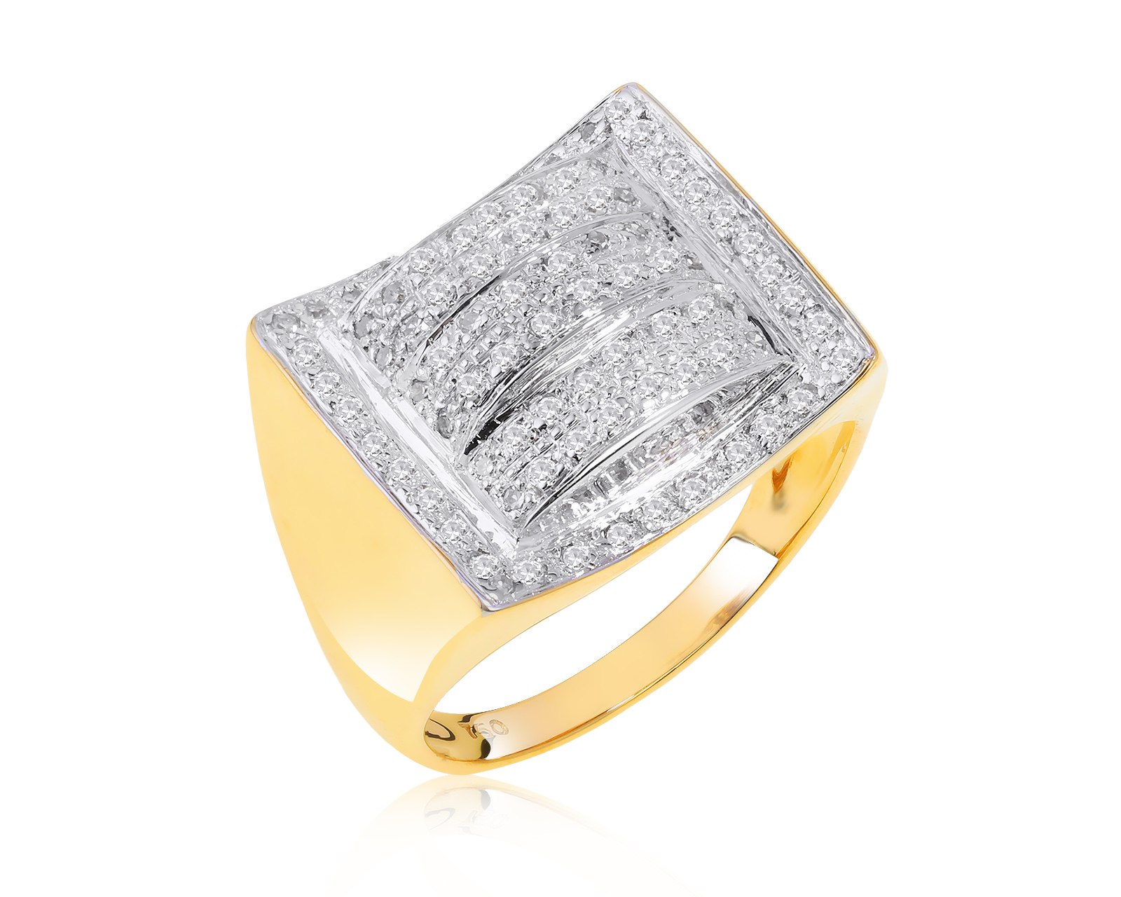 Солидное золотое кольцо с бриллиантами 0.42ct