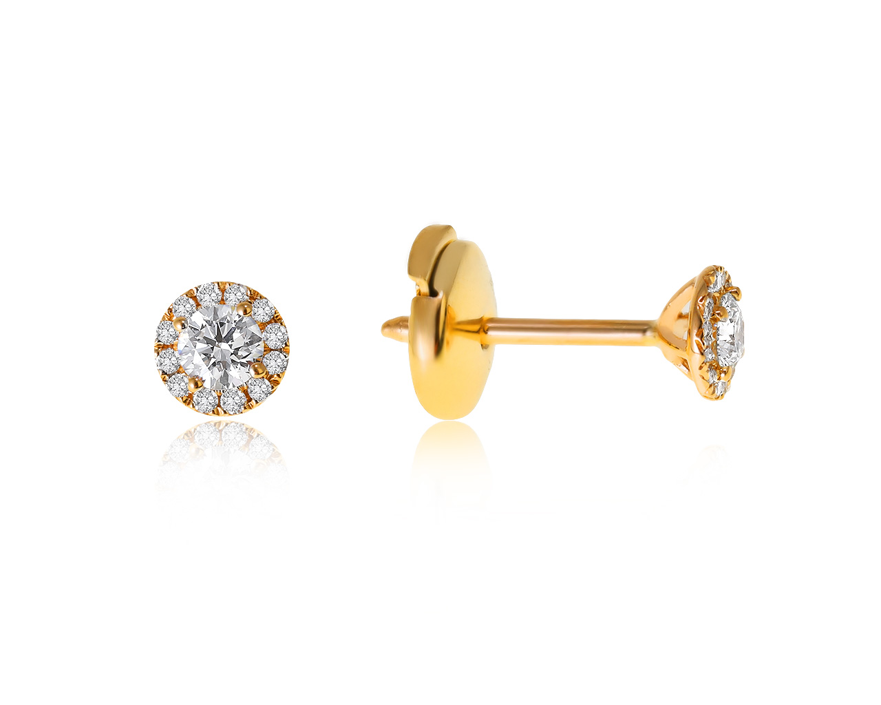 Оригинальные золотые серьги с бриллиантами 0.32ct Tiffany&Co Soleste