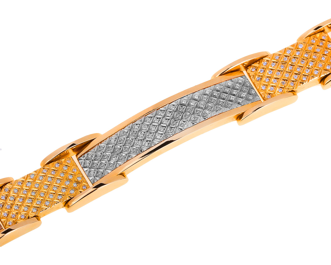 Солидный золотой браслет с бриллиантами 1.05ct 311017/1