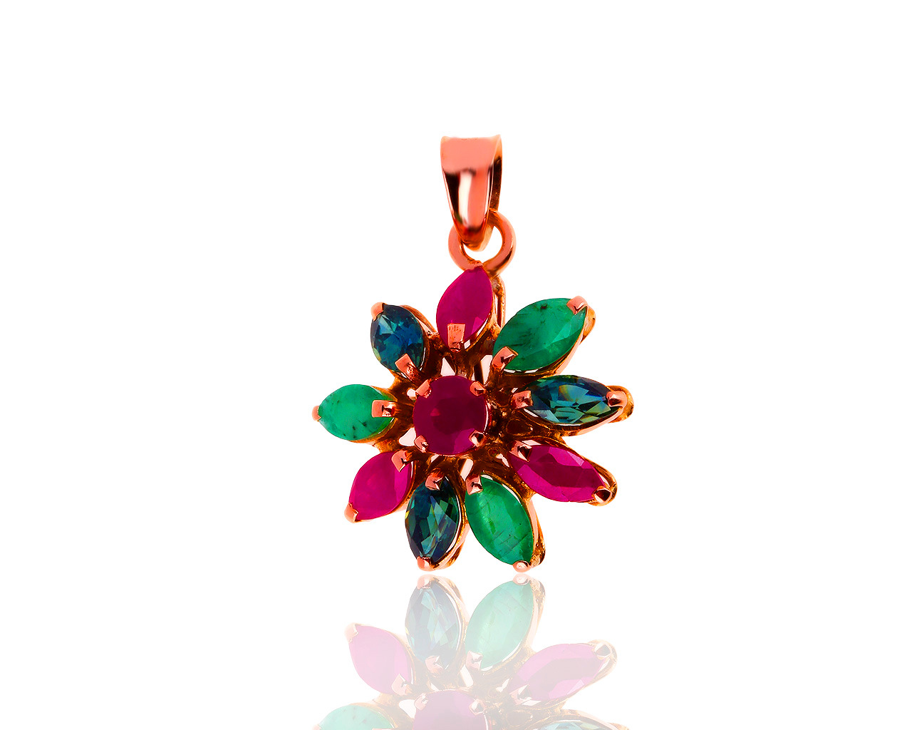 Модный золотой кулон с рубинами 0.81ct 100916/4