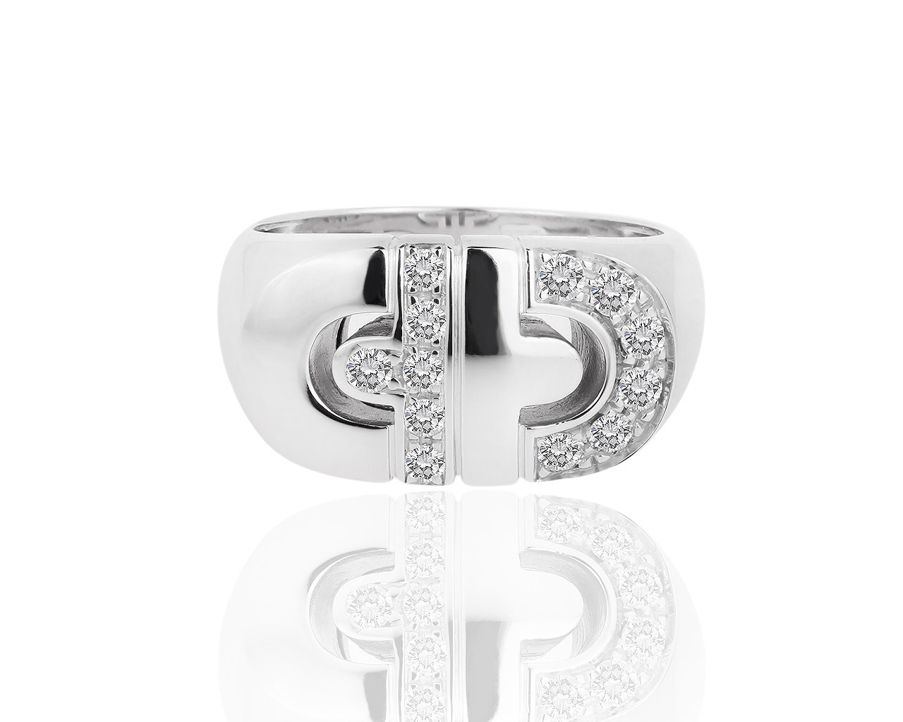 Оригинальное золотое кольцо с бриллиантами 0.35ct Bvlgari 110918/1