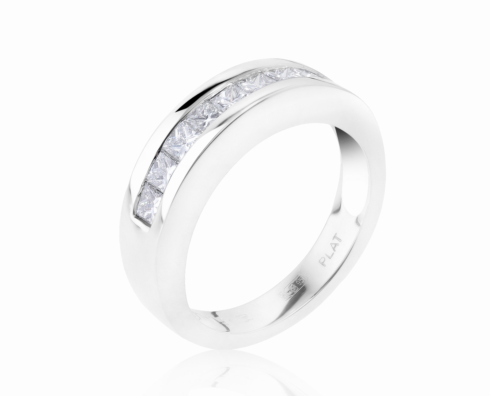 Изысканное платиновое кольцо с бриллиантами 1.15ct