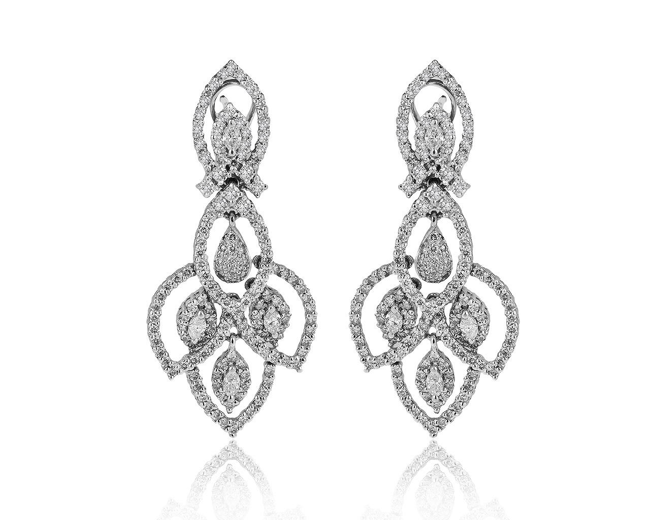 Прелестные золотые серьги с бриллиантами 4.16ct 120819/13