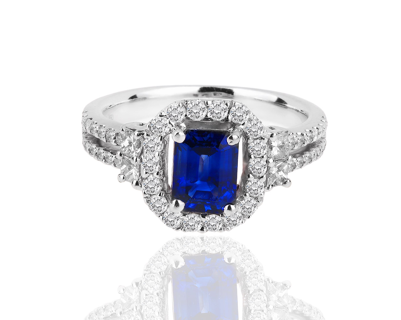 Модное золотое кольцо с сапфиром 1.20ct Breuning 091018/13