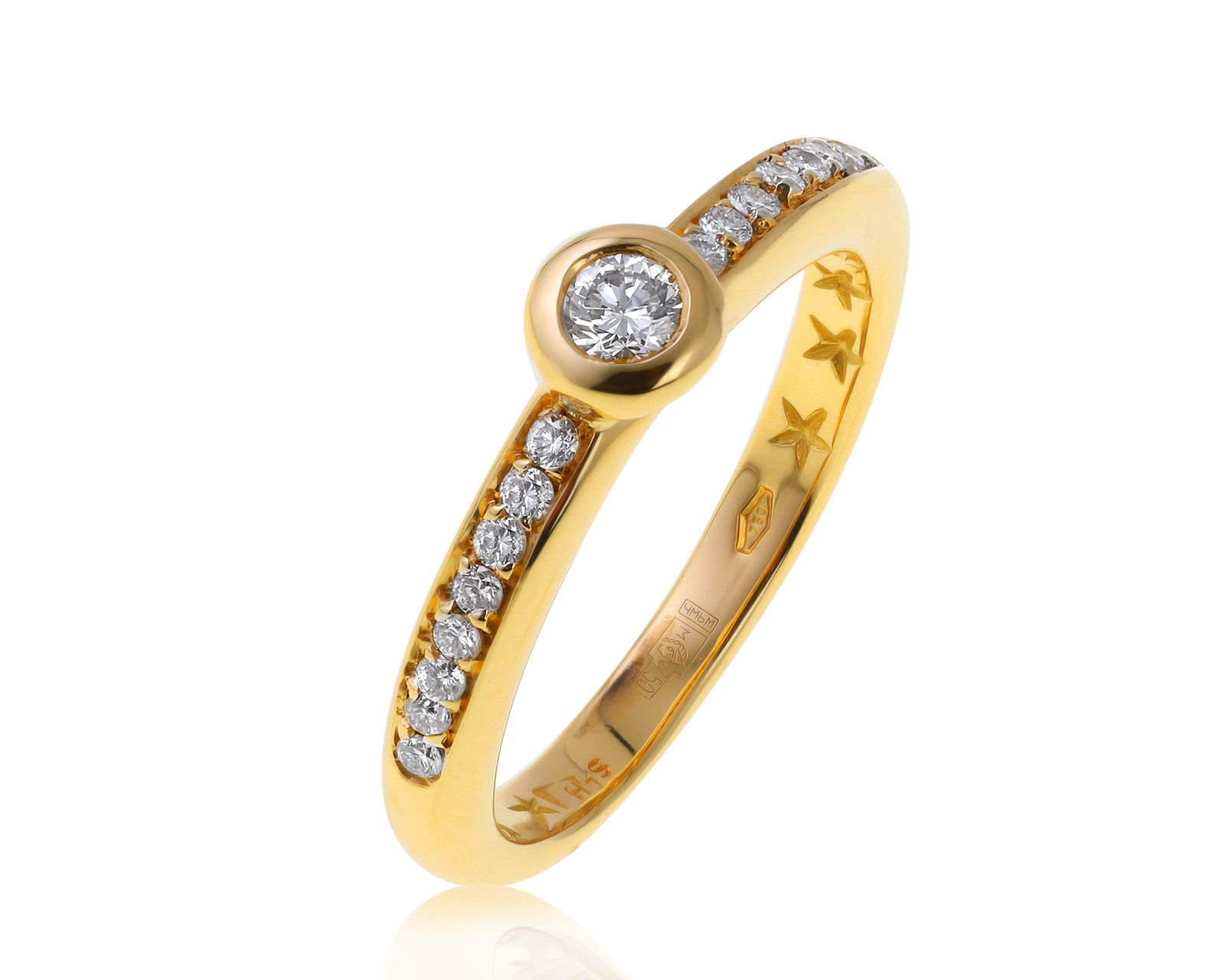 Оригинальное золотое кольцо с бриллиантами 0.30ct H.Stern Noble