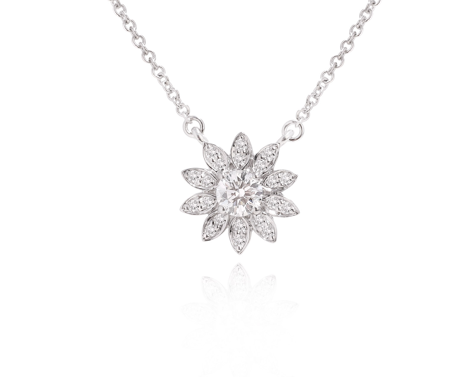 Оригинальное платиновое колье Tiffany&Co Enchant Flower 150125/5