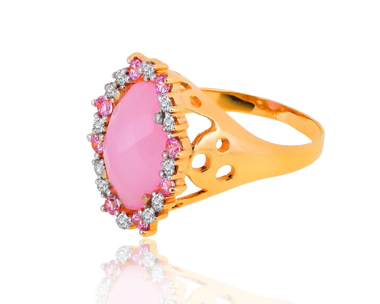 Яркое золотое кольцо с бриллиантами 0.30ct 121218/5