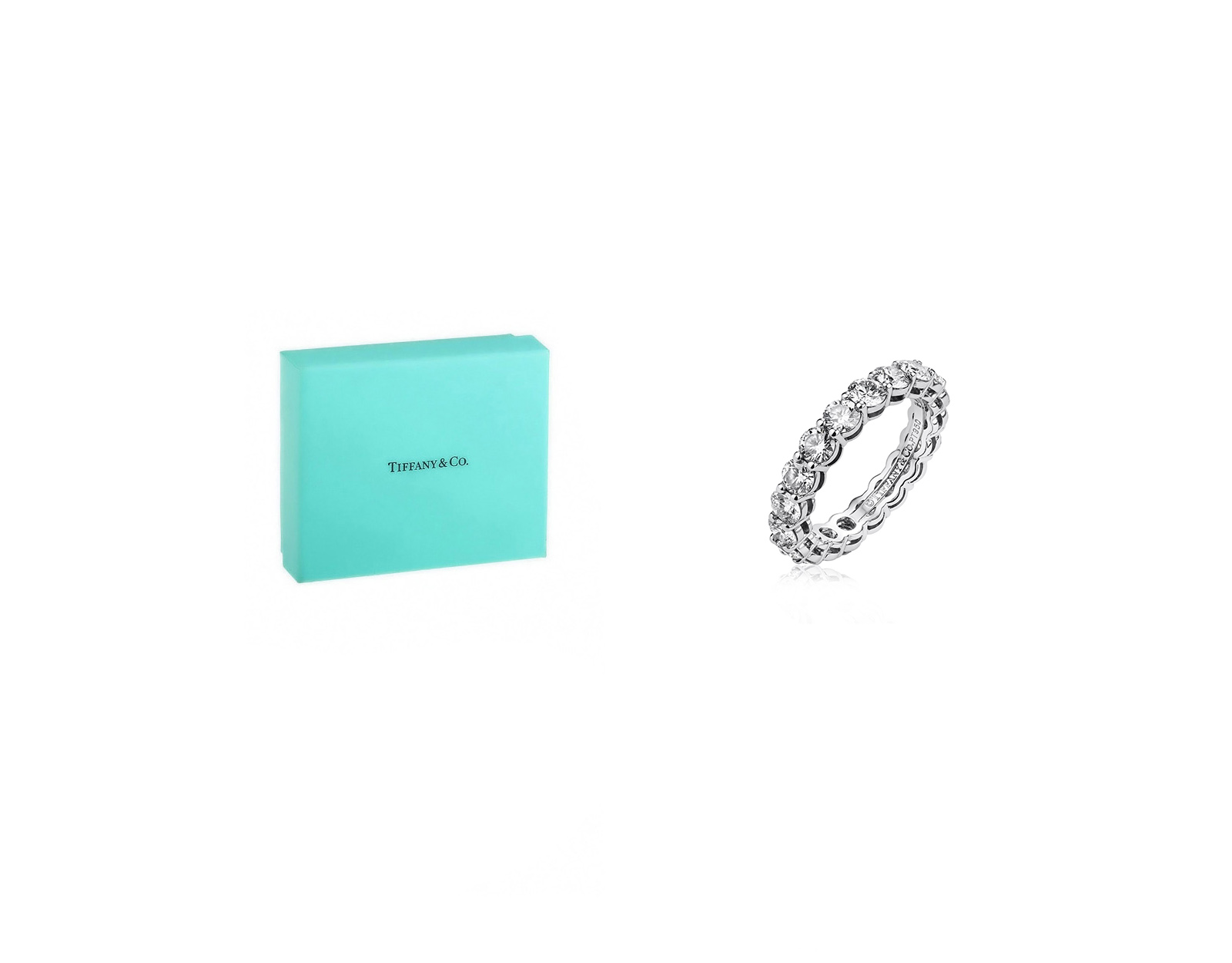 Оригинальное платиновое кольцо с бриллиантами 2.86ct Tiffany&Co Forever