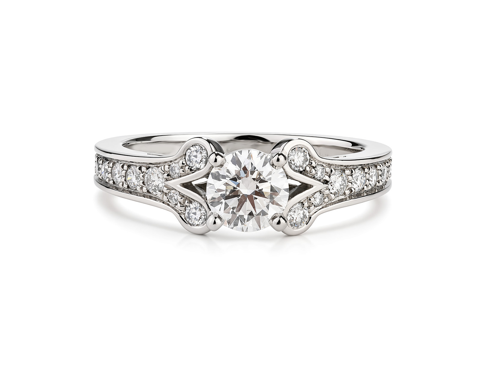 Оригинальное платиновое кольцо с бриллиантами 1.11ct Cartier Ballerine