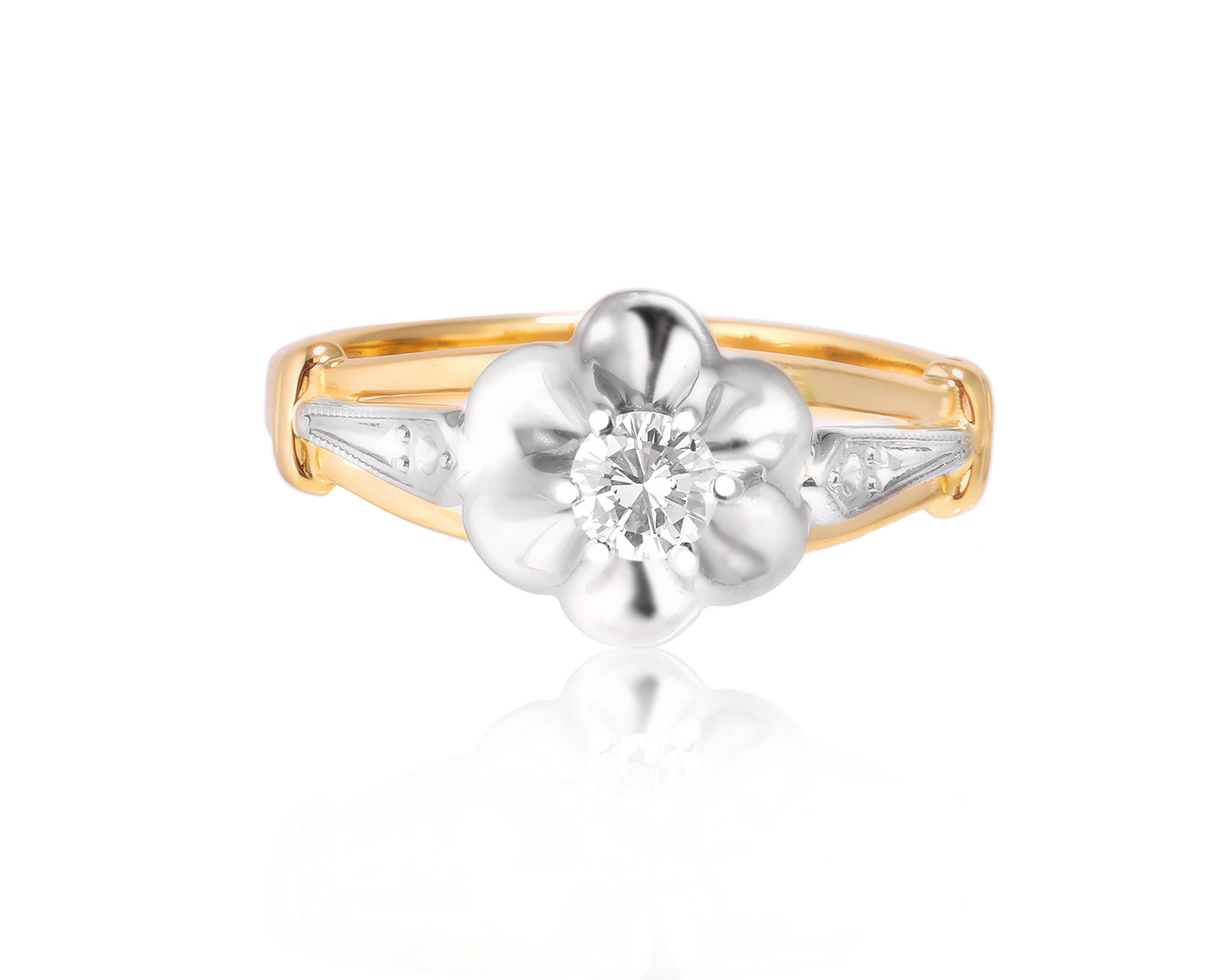 Золотое кольцо с бриллиантом 0.20ct