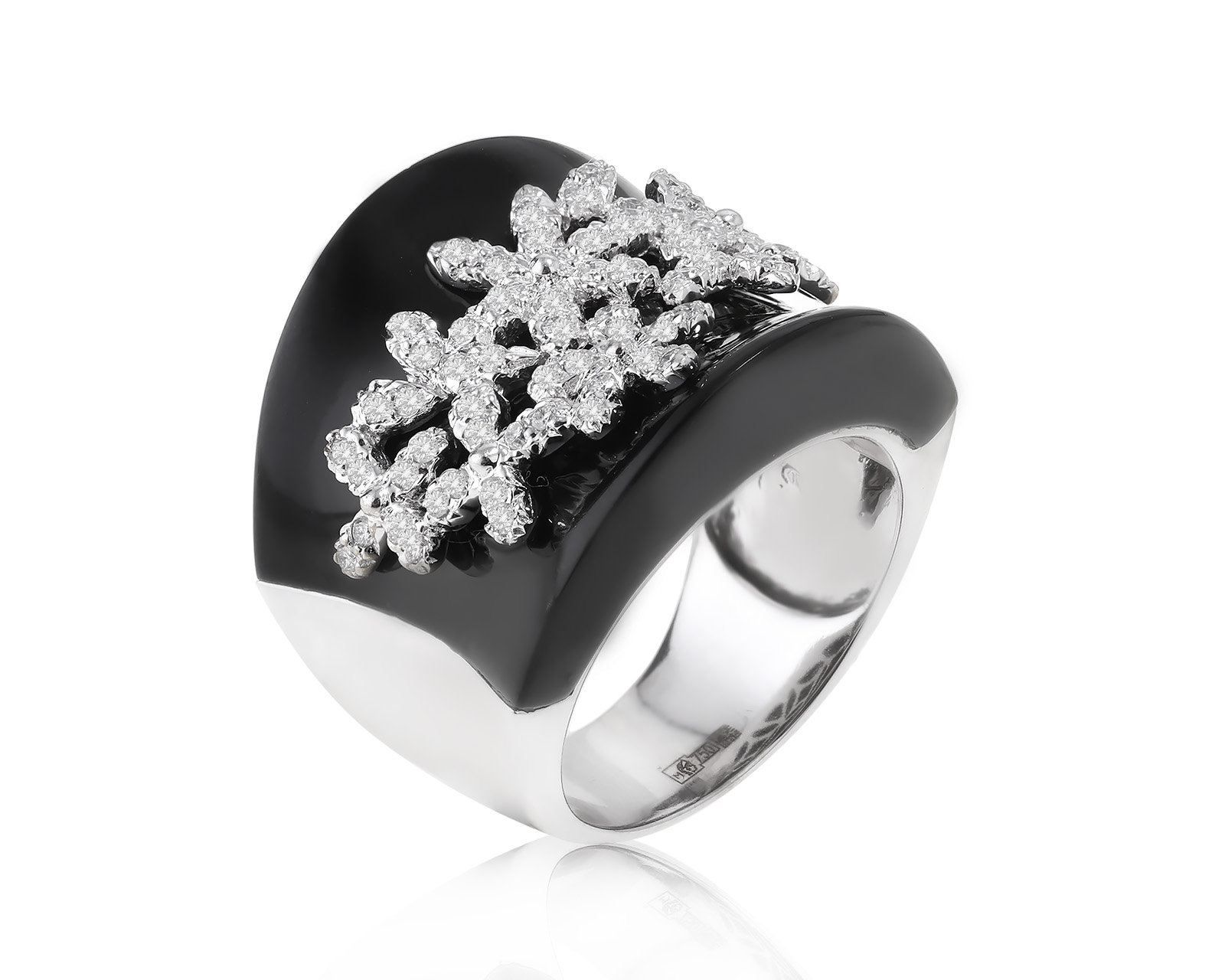 Золотое кольцо с черным ониксом 14.00ct 100224/2