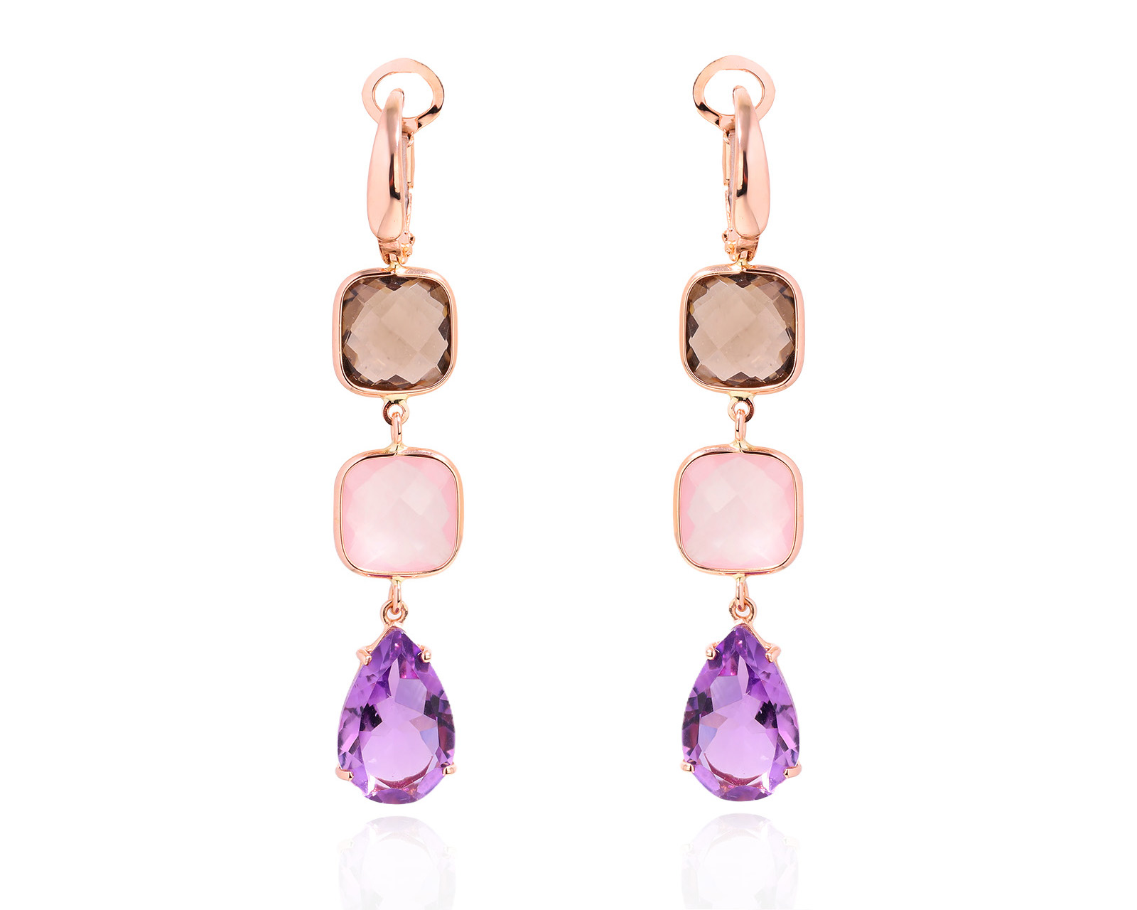 Оригинальные золотые серьги с цветными камнями 9.60ct Zoccai 070825/3