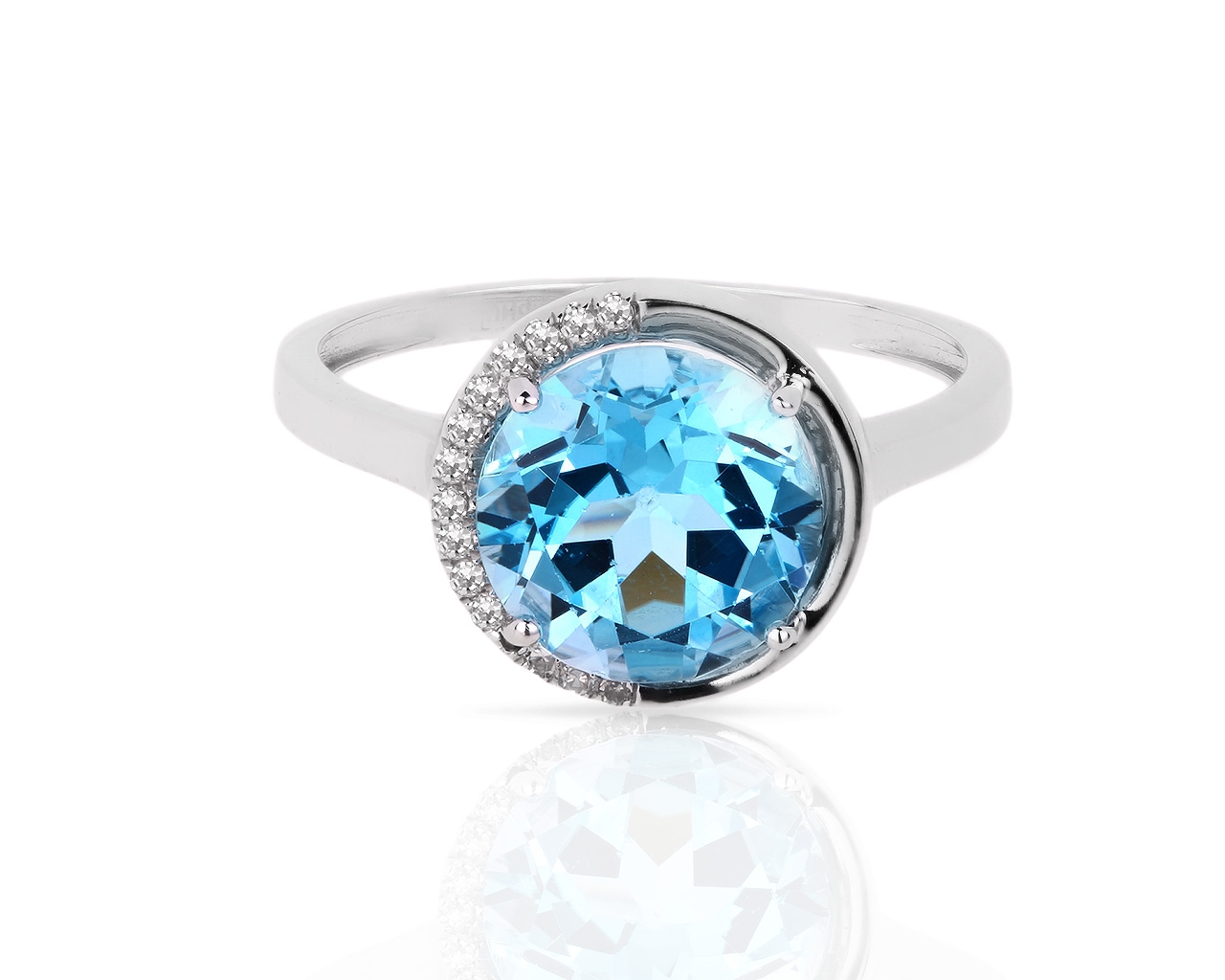 Чудесное золотое кольцо с топазом и бриллиантами 180418/8