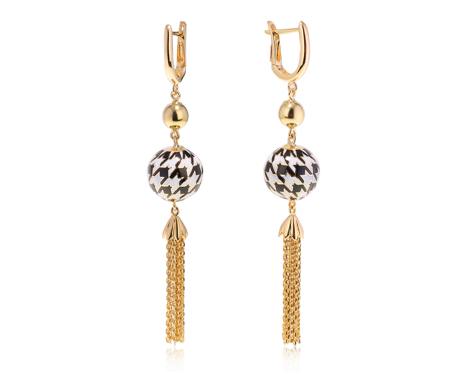 Оригинальные золотые серьги Roberto Bravo Pied De Poule 170123/15