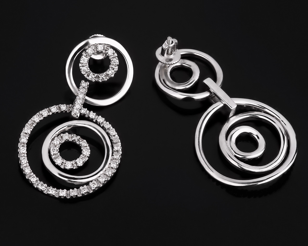 Достойные золотые серьги с бриллиантами 1.10ct 180118/20