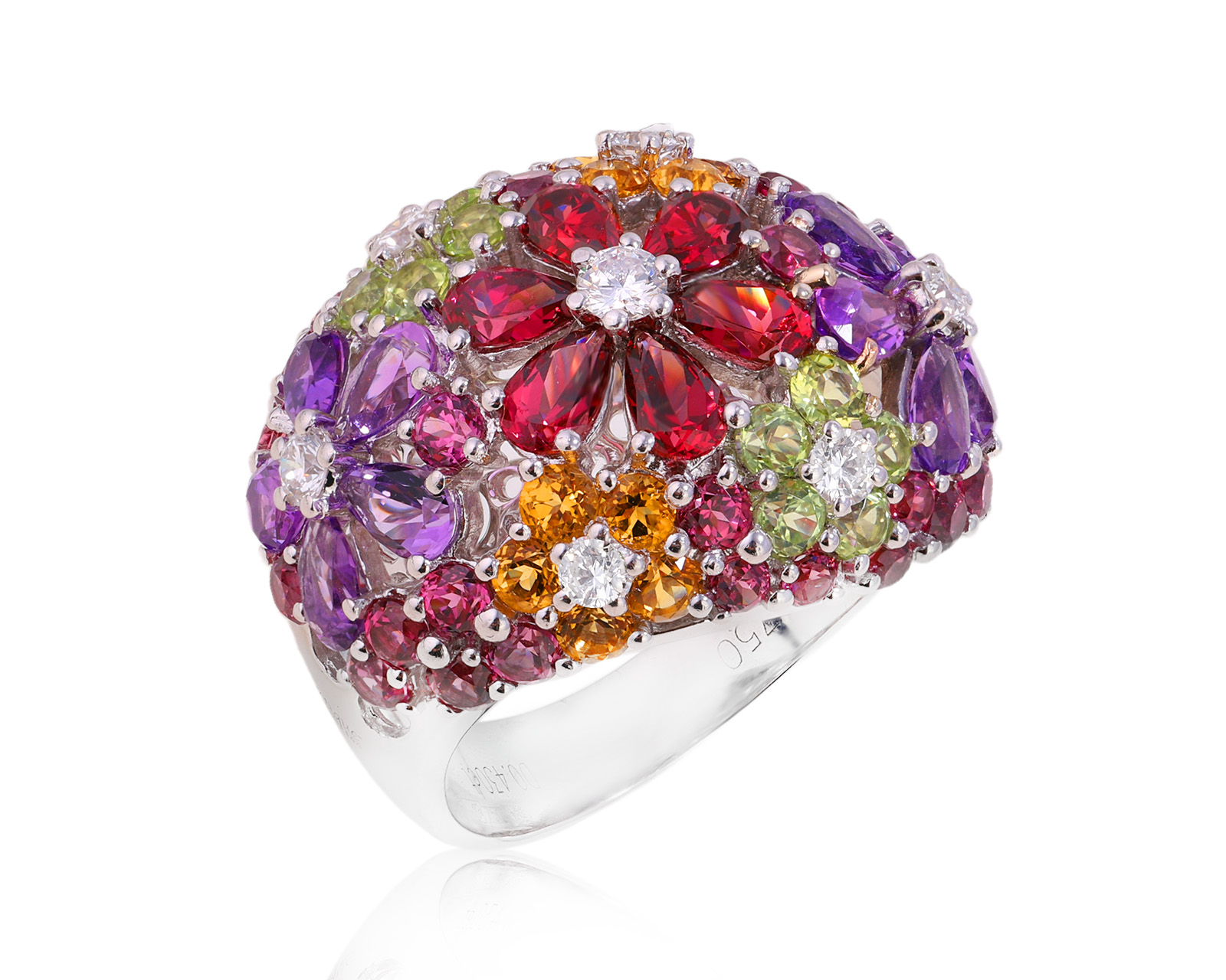 Оригинальное золотое кольцо с цветными камнями 6.50ct Gemtique 300525/8 Оригинальное золотое кольцо с цветными камнями 6.50ct Gemtique 300525/8