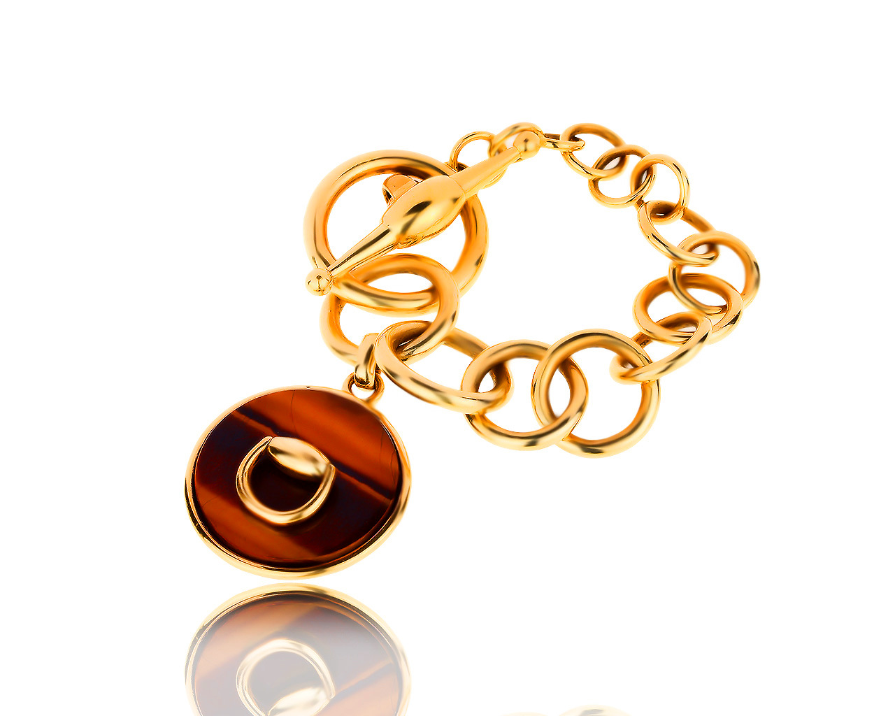 Эстетичный золотой браслет Gucci Horsebit