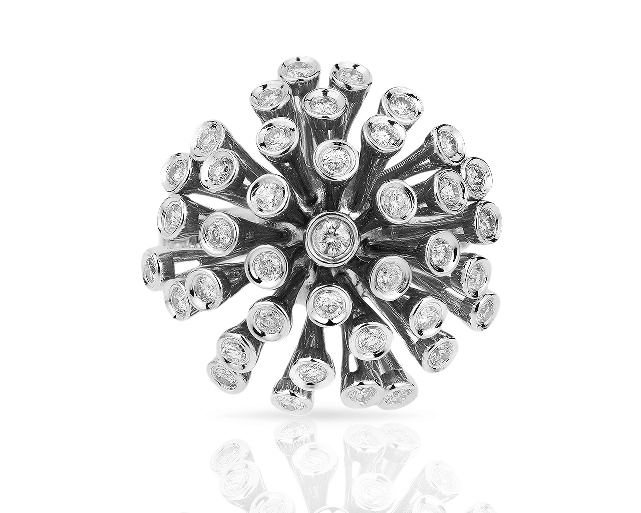 Подвижное золотое кольцо с бриллиантами 0.86ct