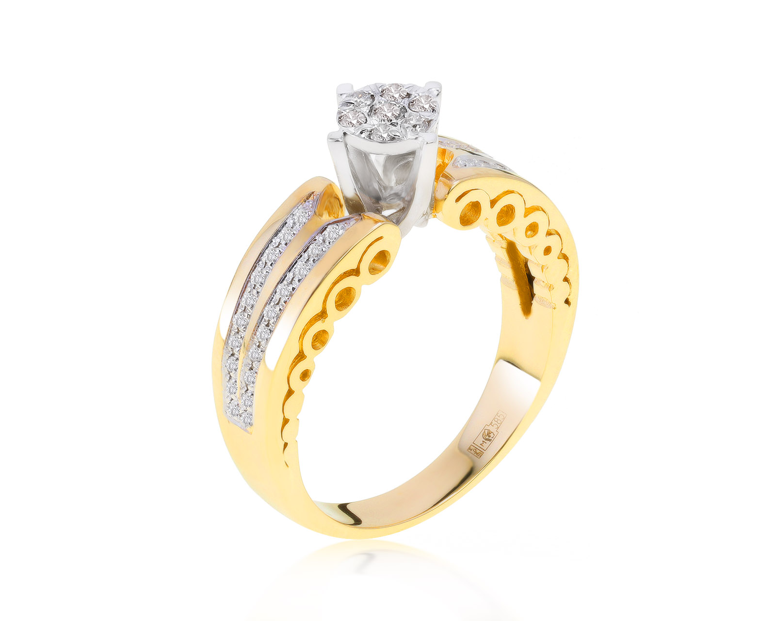 Элегантное золотое кольцо с бриллиантами 0.32ct 241221/10