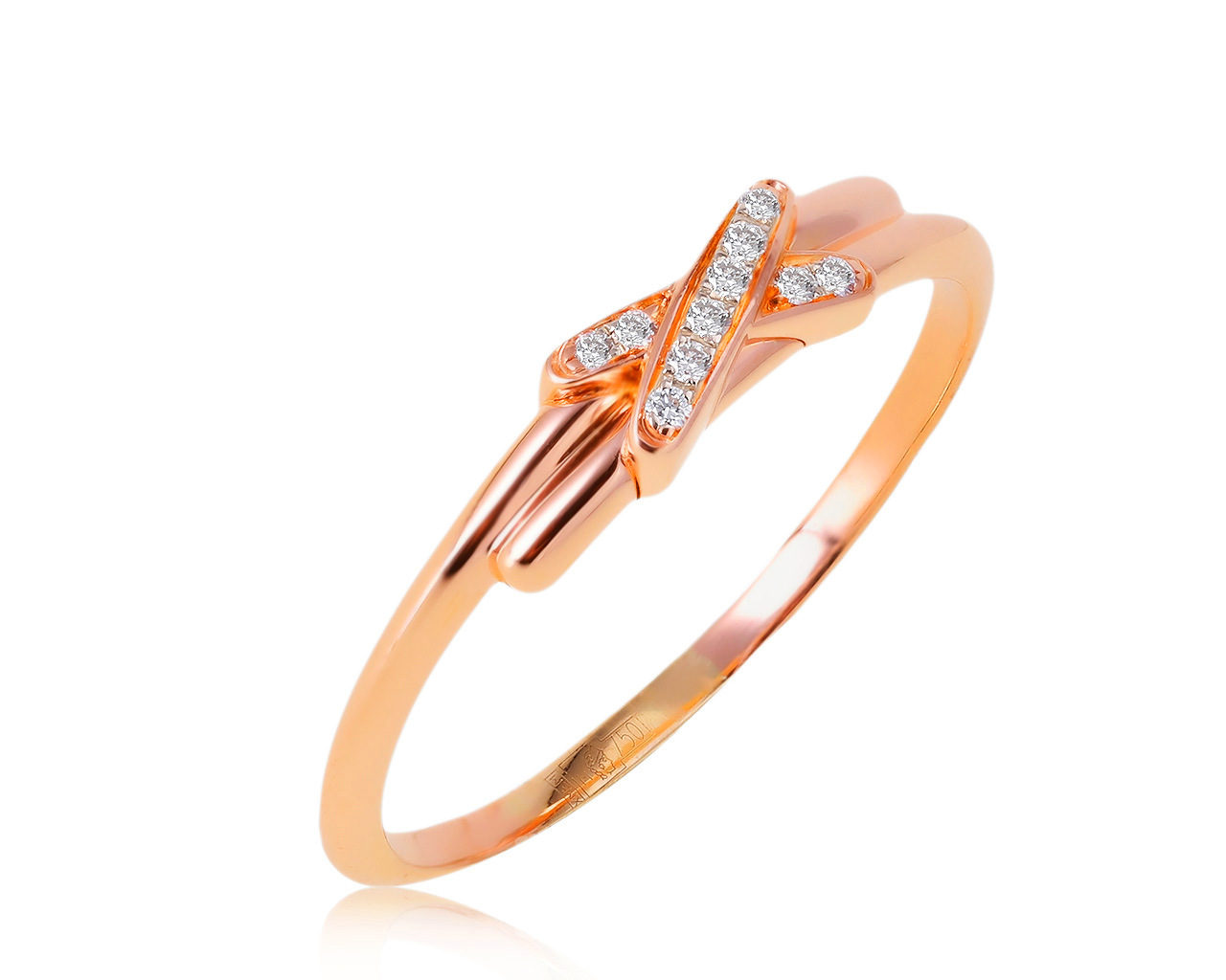Оригинальное золотое кольцо с бриллиантами 0.05ct Chaumet Liens