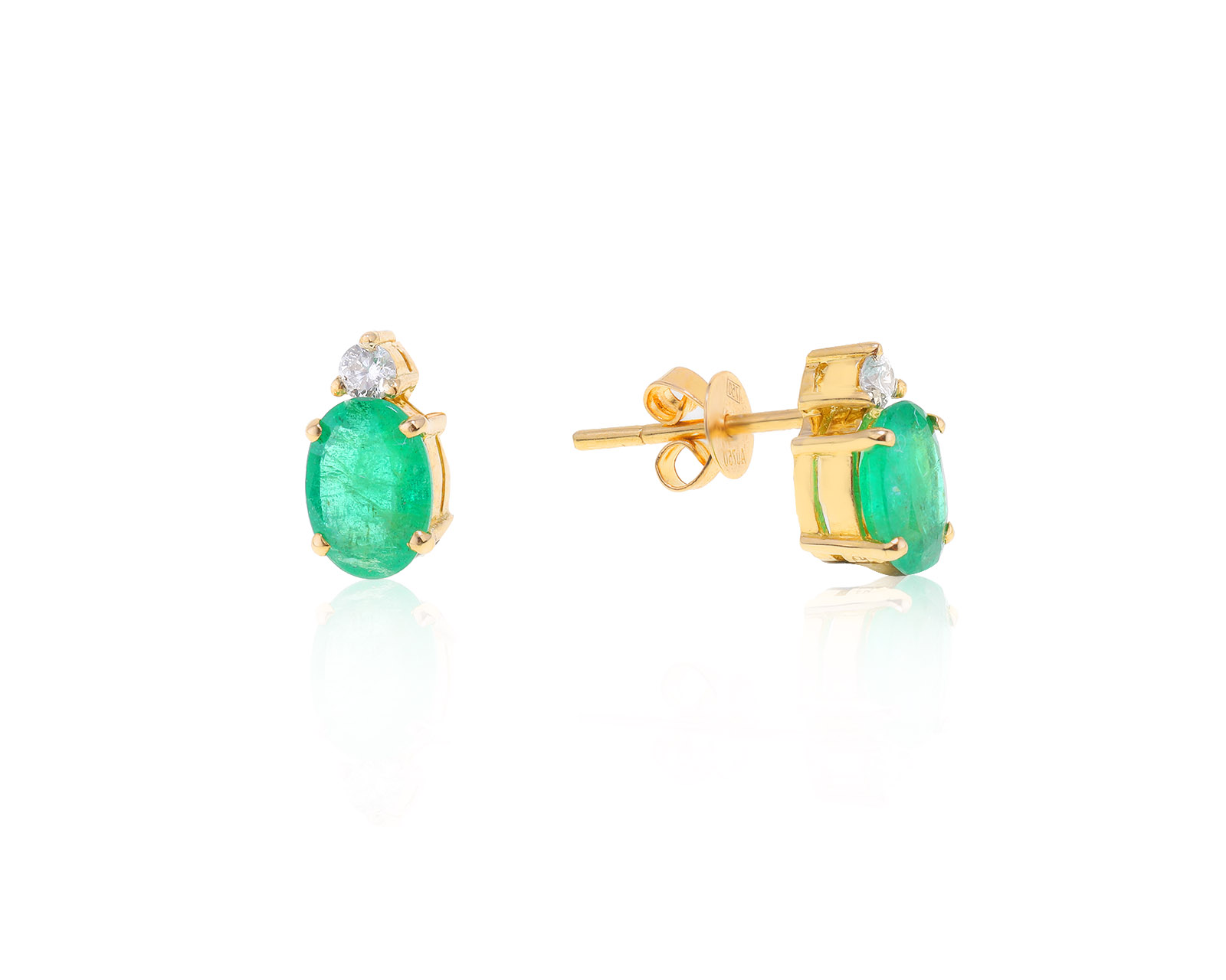 Золотые серьги с изумрудами 1.25ct 010623/9