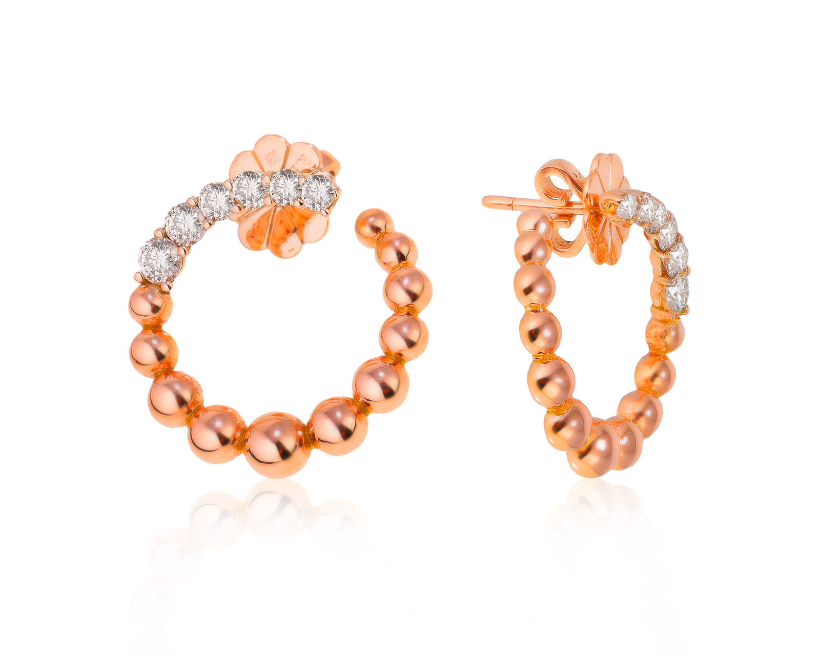 Оригинальные золотые серьги с бриллиантами 0.75ct Roberto Bravo