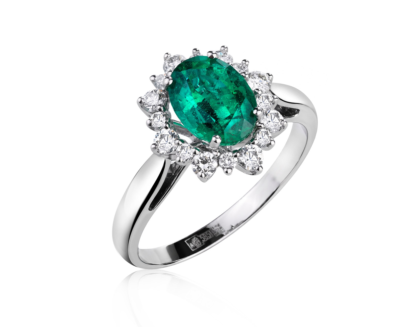 Оригинальное золотое кольцо с изумрудом 1.29ct Lykov`s Jewellery