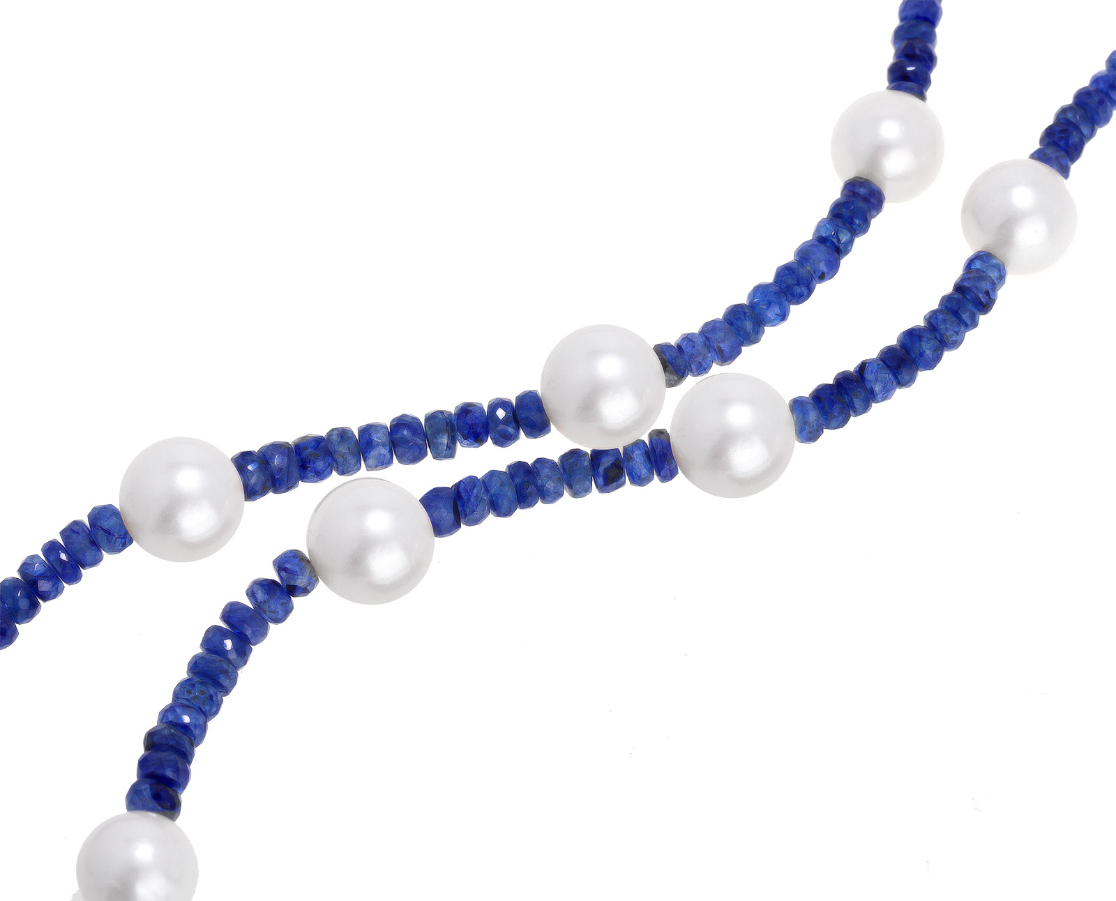 Стильное золотое колье с сапфирами 90.24ct 080521/3