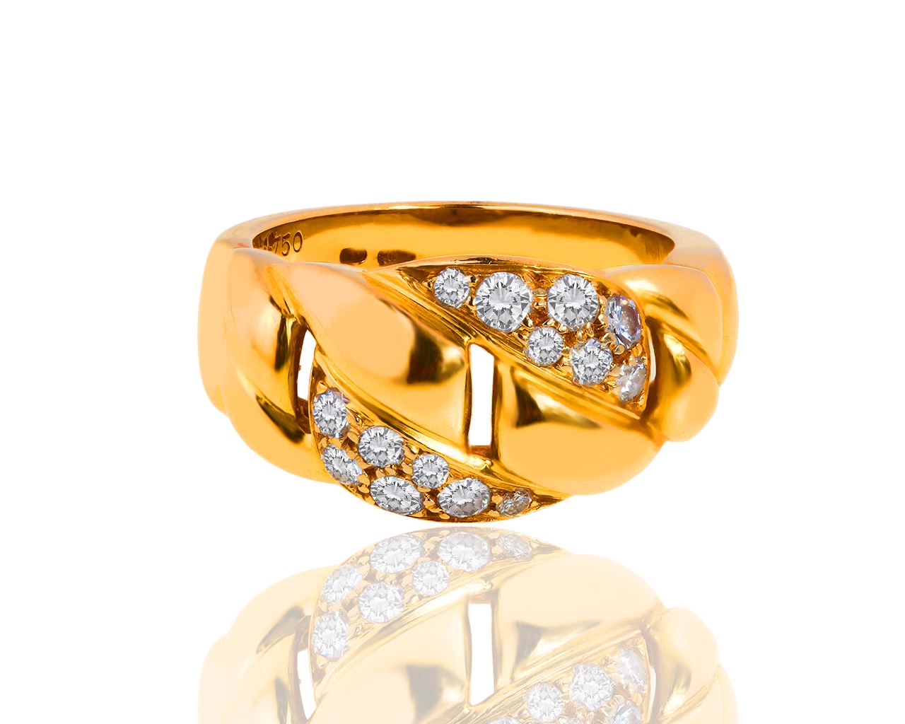 Оригинальное золотое кольцо с бриллиантами 0.40ct Cartier