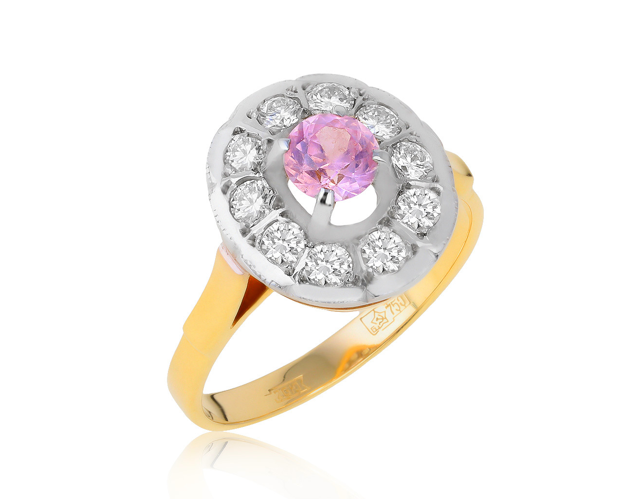 Винтажное золотое кольцо с бриллиантами 0.57ct СССР