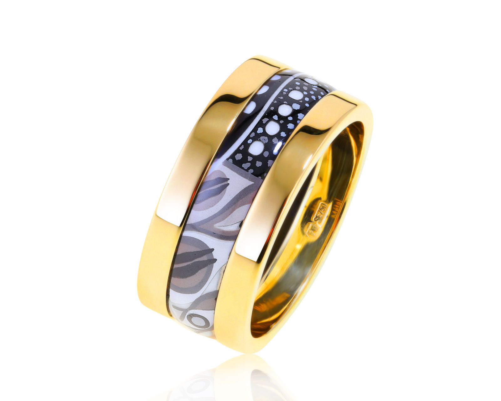 Оригинальное золотое кольцо с эмалями Frey Wille