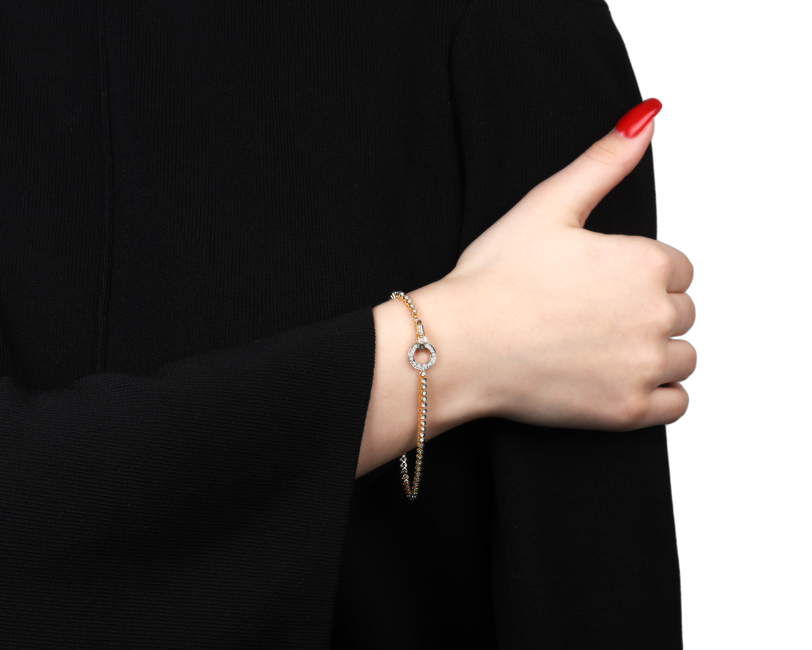 Стильный золотой браслет с бриллиантами 0.39ct