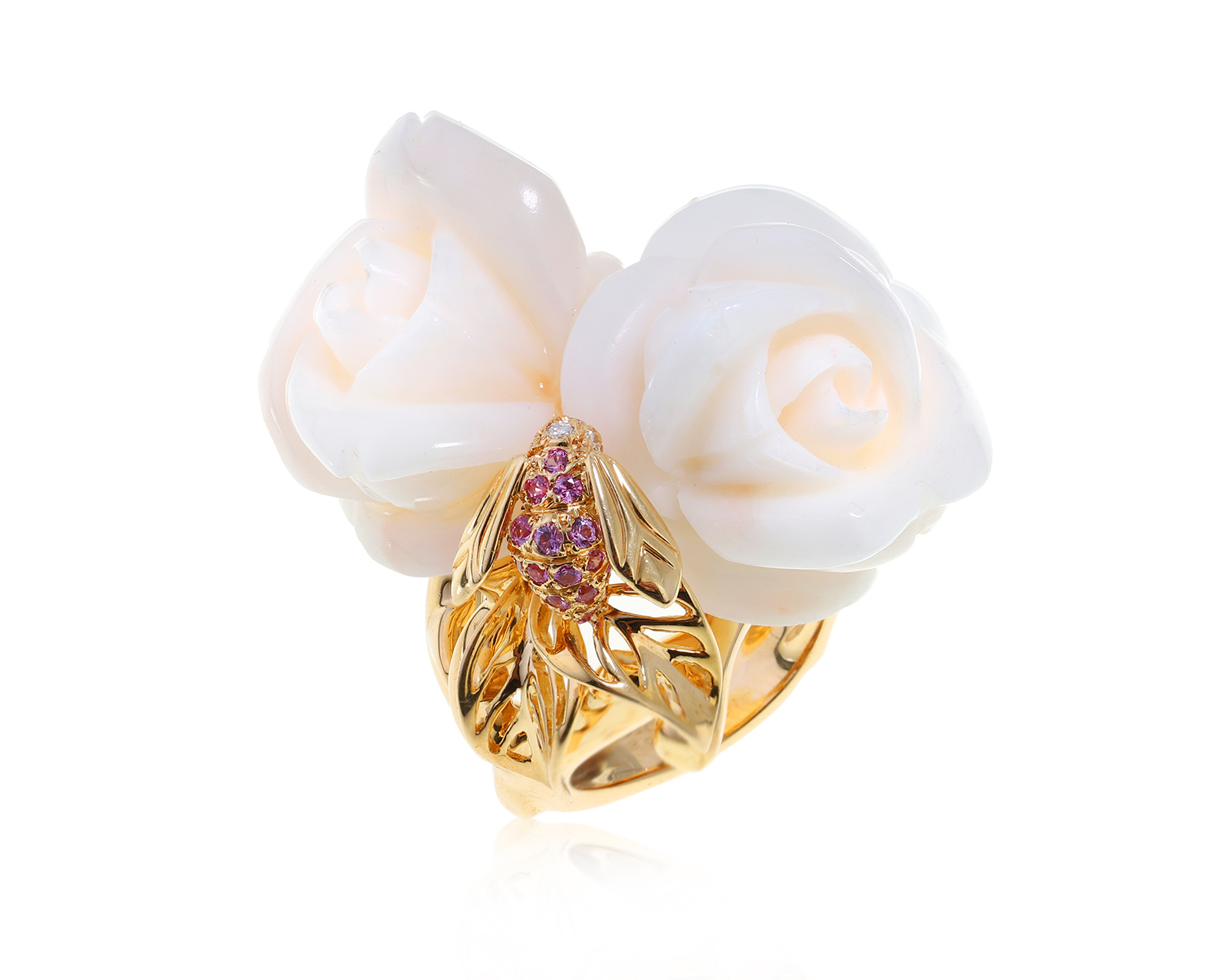 Оригинальное золотое кольцо Dior Rose Pre Catelan