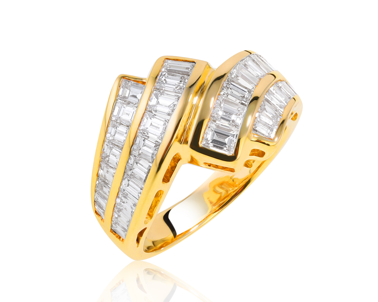 Потрясающее золотое кольцо с бриллиантами 2.14ct