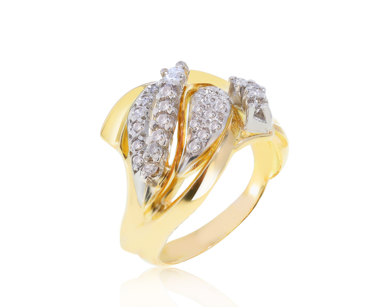 Восхитительное золотое кольцо с бриллиантами 0.38ct
