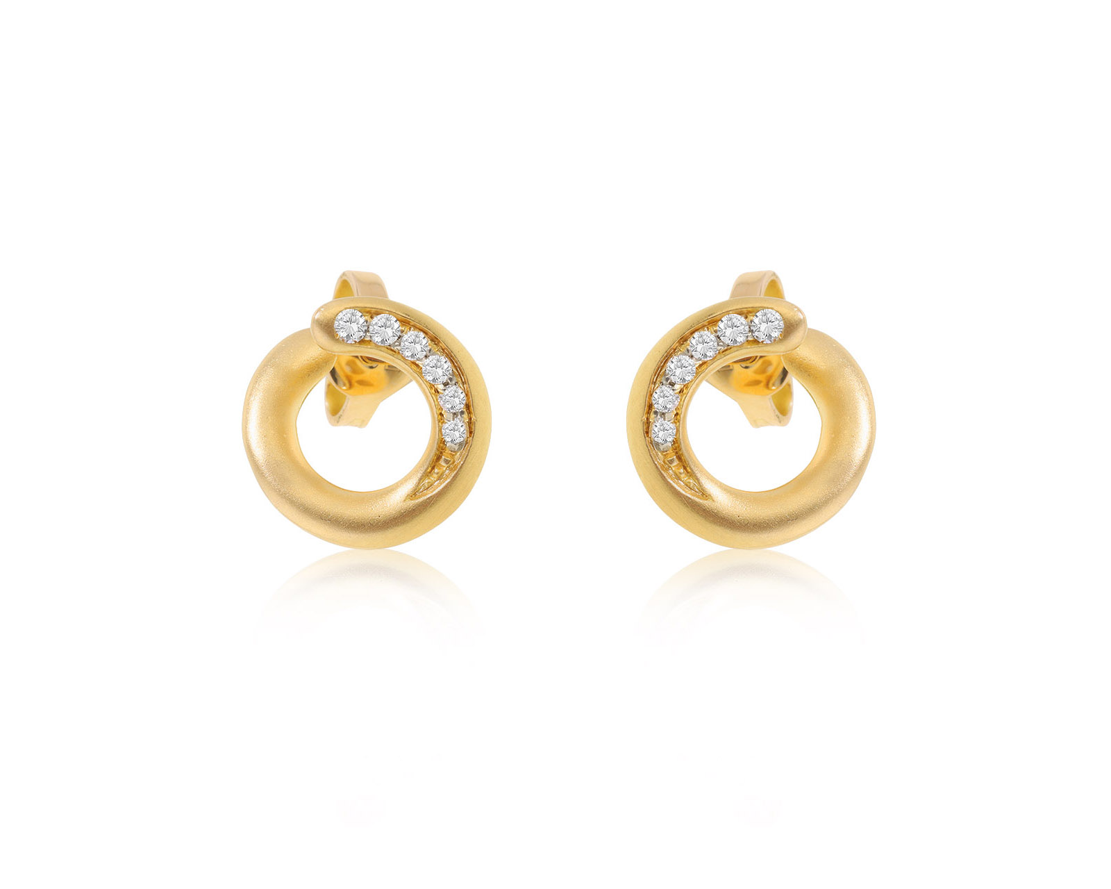 Оригинальные золотые серьги с бриллиантами 0.14ct H.Stern