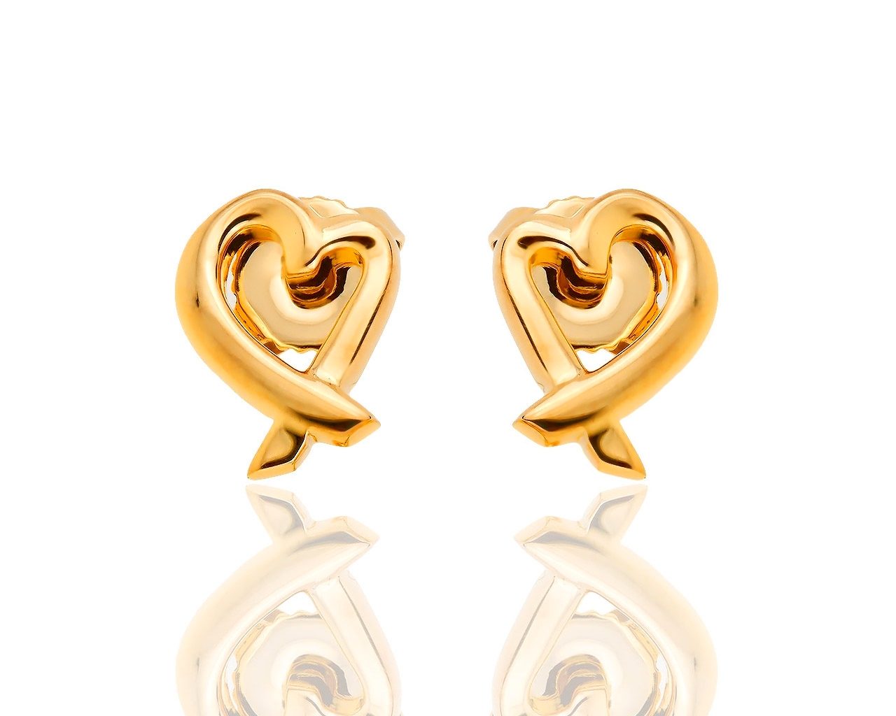 Золотые серьги Tiffany&Co Paloma Picasso Loving Heart 061218/3