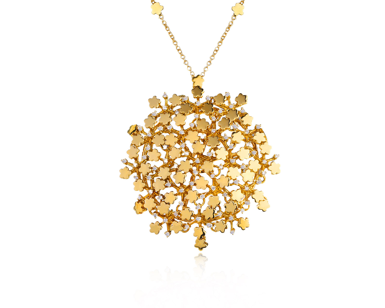 Оригинальное золотое колье с бриллиантами 0.38ct Pasquale Bruni Prato Fiorito 050526/3