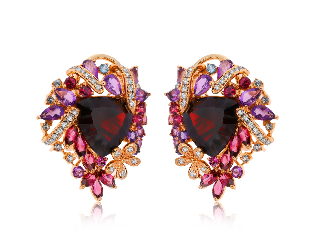 Восхитительные золотые серьги с гранатами 13.25ct 280920/2