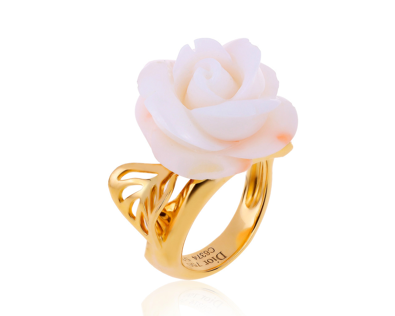 Оригинальное золотое кольцо с бриллиантом 0.03ct Dior