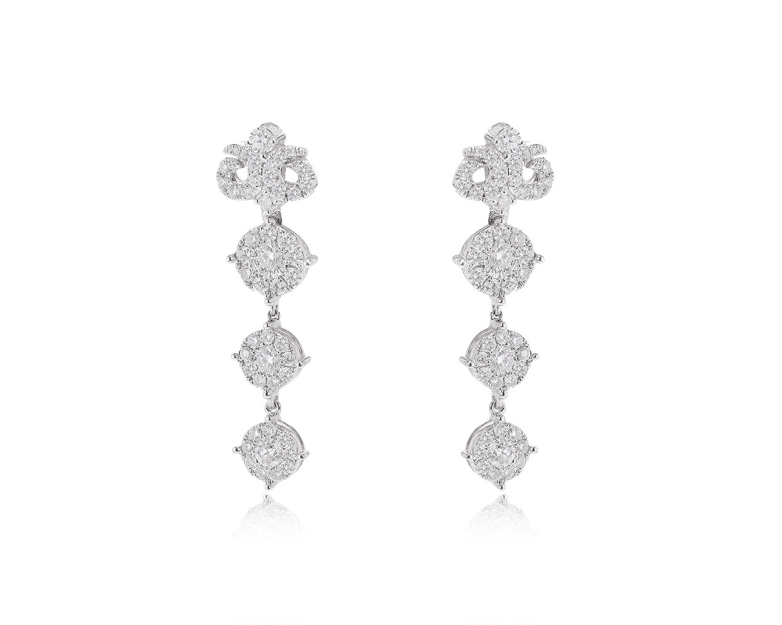 Оригинальные золотые серьги с бриллиантами 2.18ct LTJ