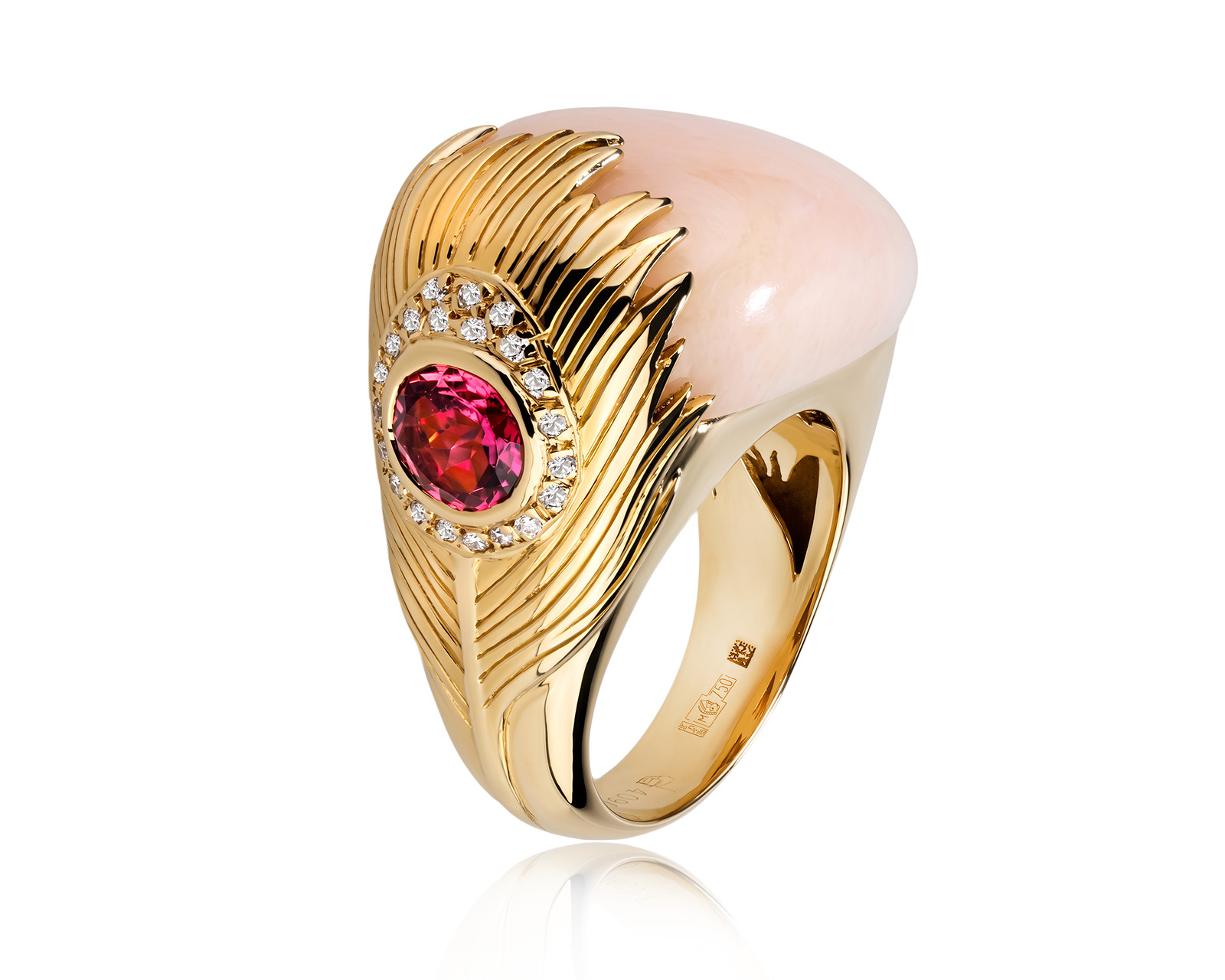 Оригинальное золотое кольцо с опалом 26.14ct Carrera y Carrera Peacock Carnaval