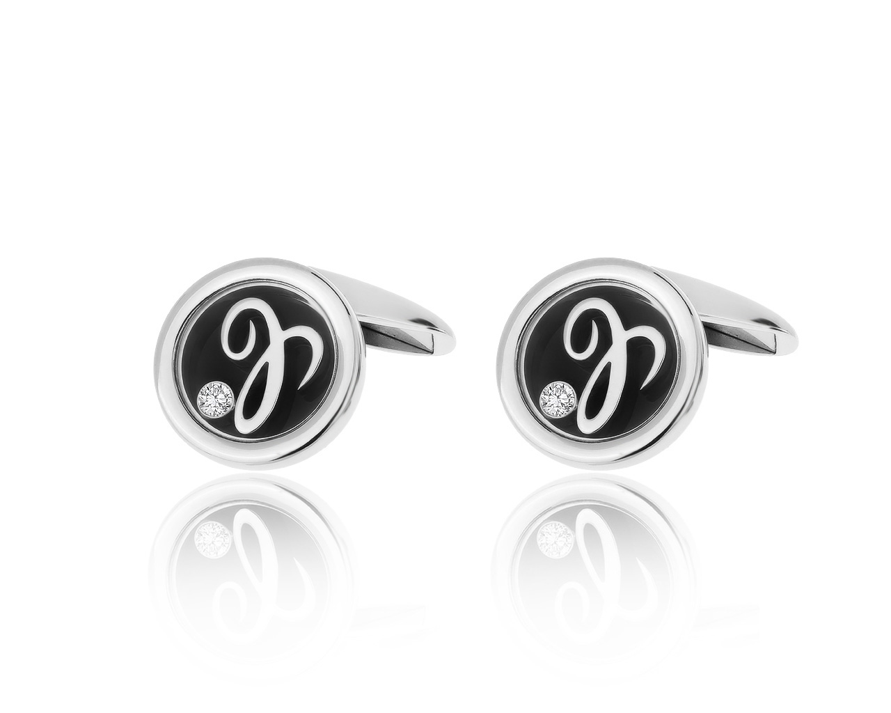 Оригинальные золотые запонки с бриллиантами 0.20ct Chopard 070220/11 Оригинальные золотые запонки с бриллиантами 0.20ct Chopard 070220/11