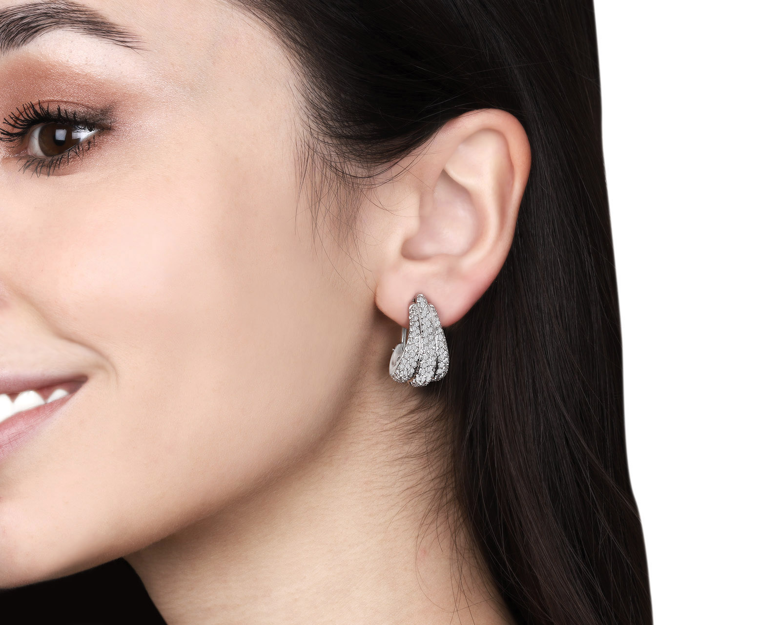 Восхитительные золотые серьги с бриллиантами 4.44ct