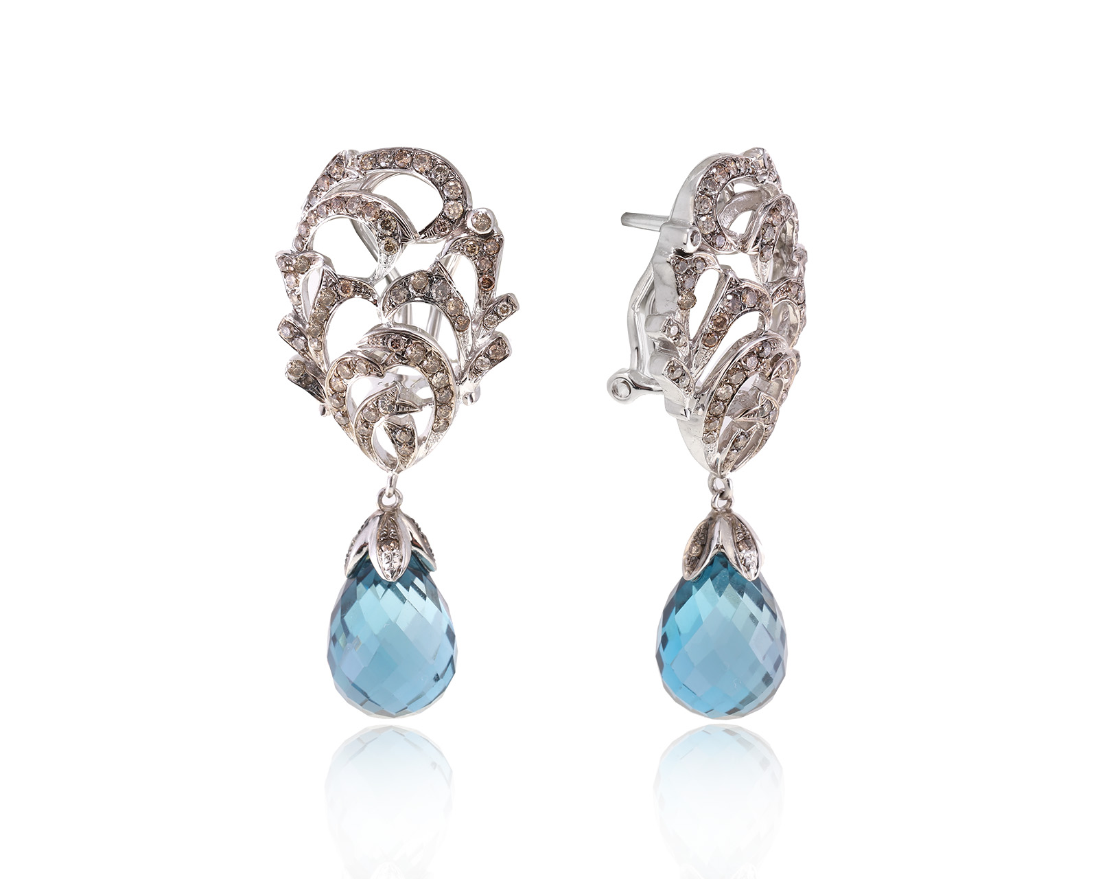 Роскошные золотые серьги с топазами 11.80ct 120523/5